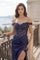 Fitted Corset Off-the-Shoulder Formal Prom Dress – Black
