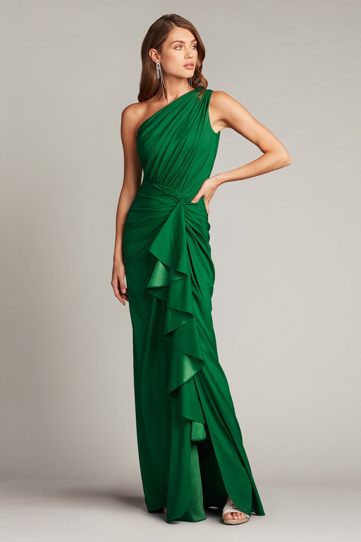 Prom Dresses Ruffle Formal Long Prom Dress Bamboo
