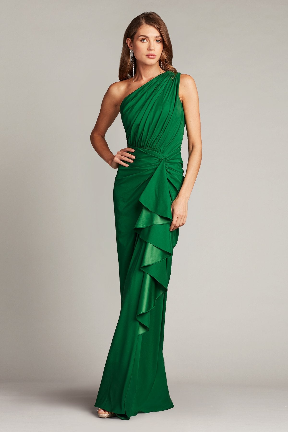Prom Dresses Ruffle Formal Long Prom Dress Bamboo