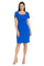 Cocktail Dresses Pleated Short Cocktail Fitted Dress Electric Blue