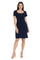 Cocktail Dresses Pleated Short Cocktail Fitted Dress Navy