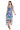 Cocktail Dresses Printed High Low Pleated Cocktail Dress Blue/Multi