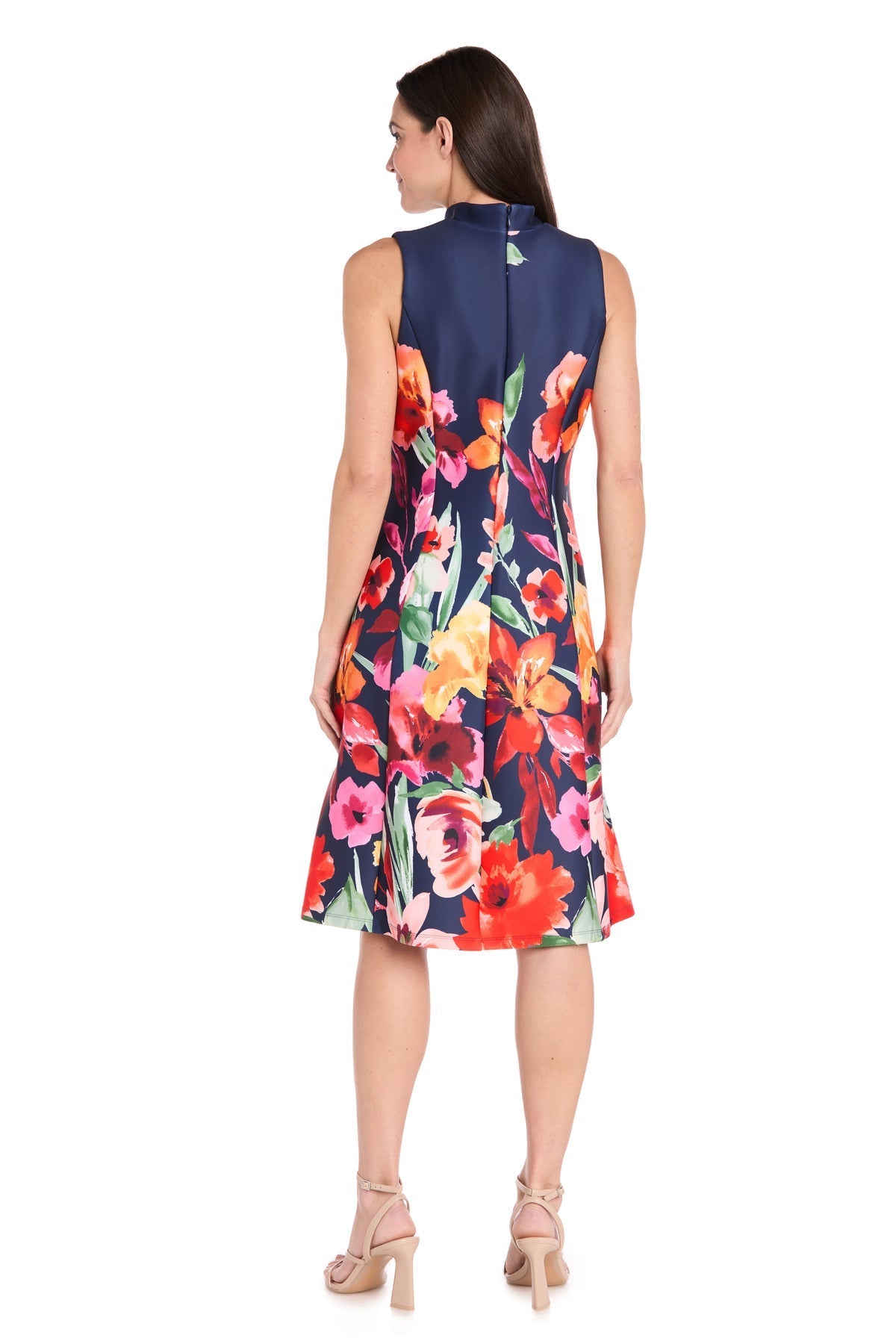 Cocktail Dresses Floral Print Short Cocktail Dress Navy/Multi
