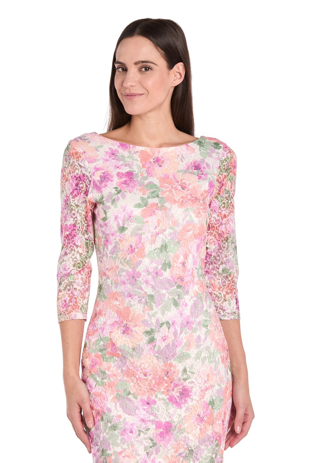 Cocktail Dresses Short Floral Lace Cocktail Dress Ivory/Blossom