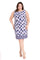 Plus Size Dresses Short Plus Size Cocktail Printed Dress Blue/Multi