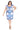 Plus Size Dresses Plus Size Short Printed Ruffle Dress White/Blue