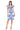 Cocktail Dresses Short Ruffle Print Fitted Cocktail Dress White/Blue