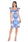 Cocktail Dresses Short Ruffle Print Fitted Cocktail Dress White/Blue