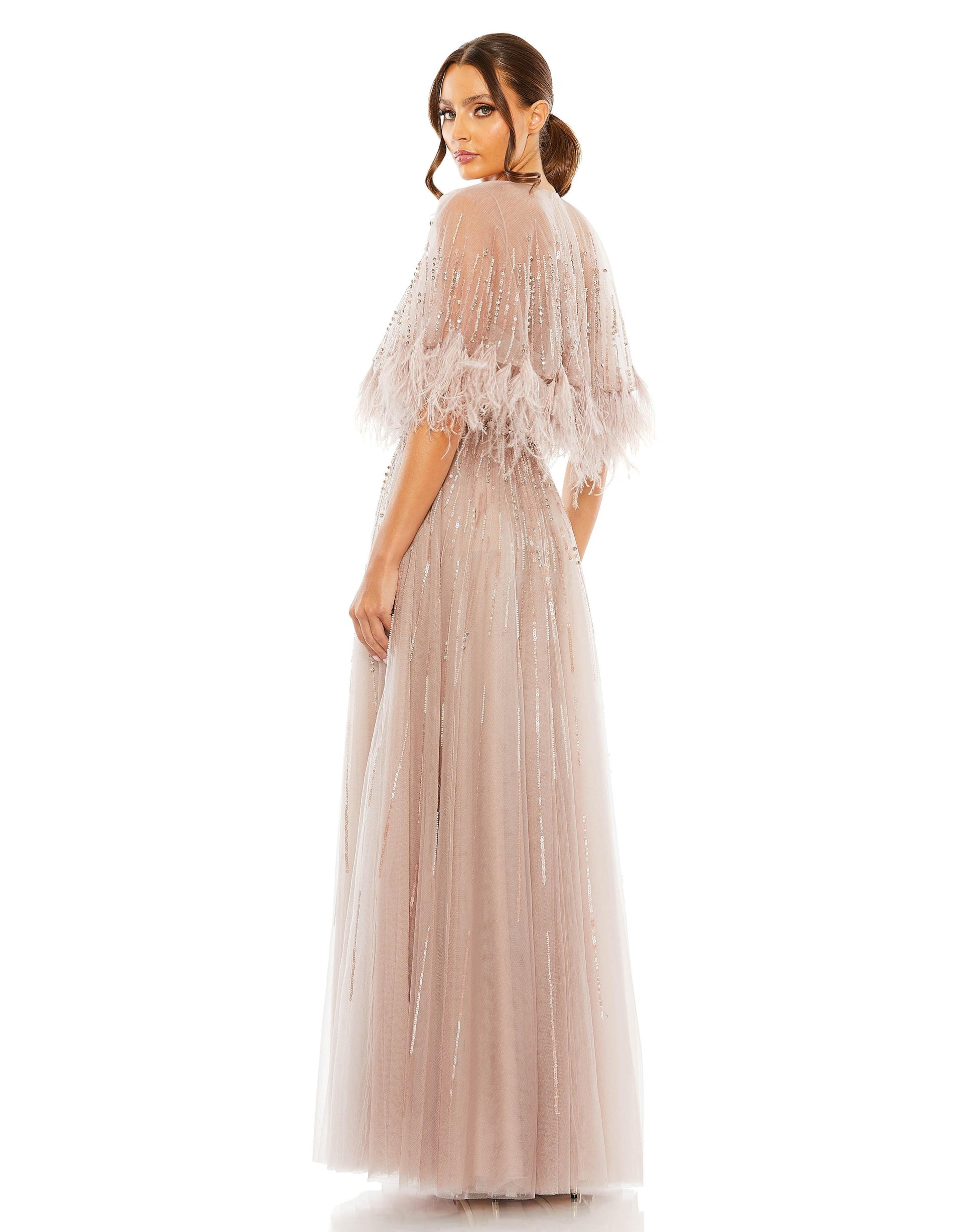 Mother of the Bride Dresses Long Mother of the Bride Cape Dress Mocha