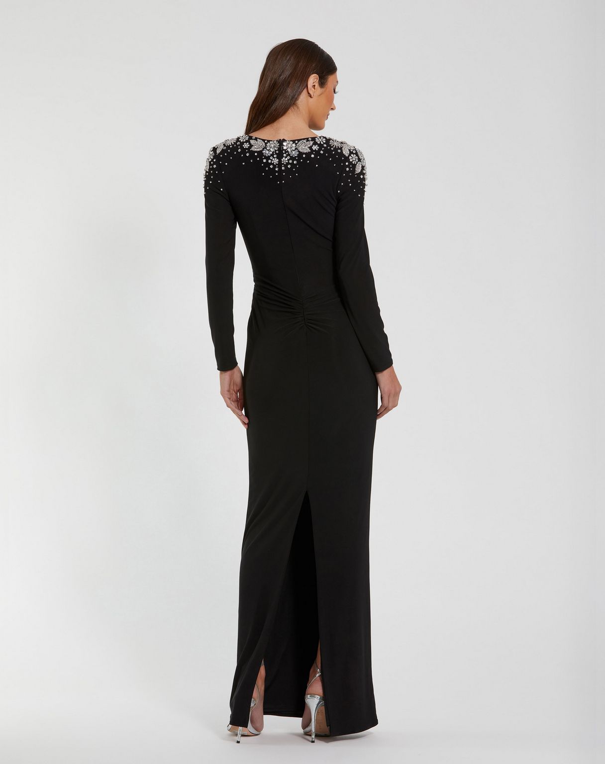 Formal Dresses Long Beaded Formal Prom Knot Dress Black