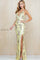 Prom Dresses Fitted Prom Long Floral Sequin Formal Dress Banana/Multi