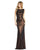 Formal Dresses Long Back Ruffle Metallic Formal Prom Dress Espresso