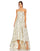 Formal Dresses Formal High Low Floral Print Prom Dress White Gold