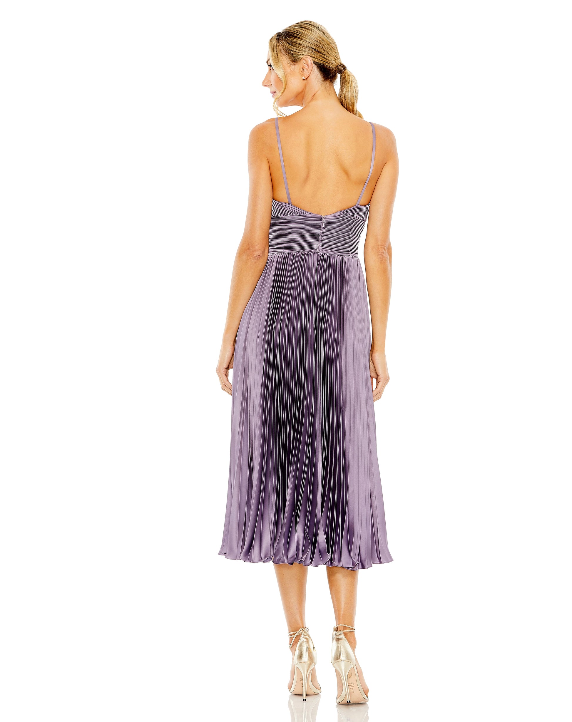 Cocktail Dresses A Line Cocktail Pleated Midi Length Dress Vintage Lilac