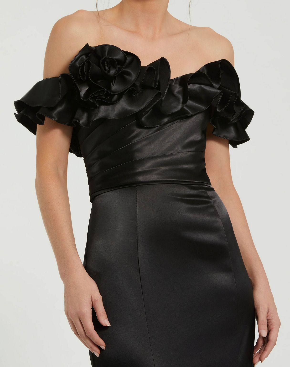 Formal Dresses Long Ruffle Mermaid Formal Prom Dress Black