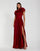 Formal Dresses Long Pleated Ruffle Formal Prom Dress Red