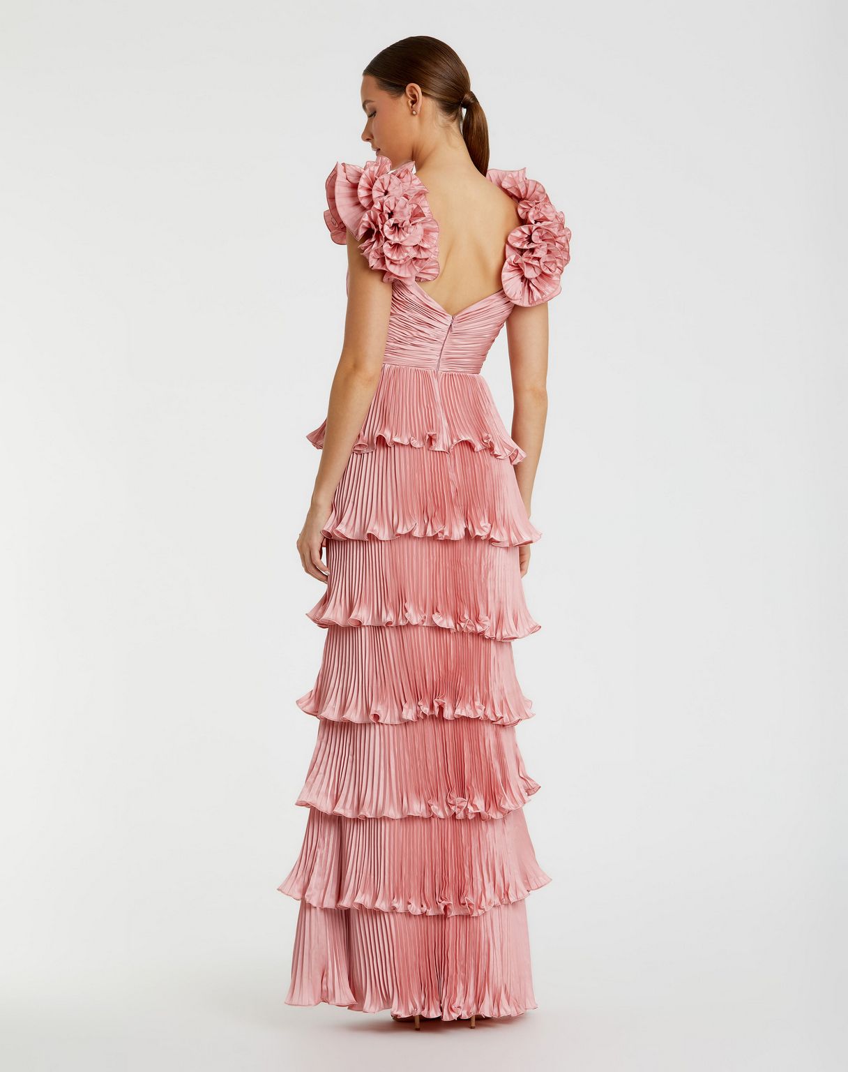 Prom Dresses Long Formal Velvet Layered Prom Dress Rose