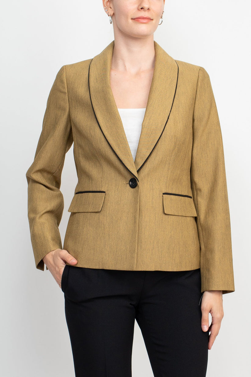 Pant Suit Long Collar Formal Pant Suit  DIJON BLACK