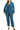 Plus Size Dresses Long Formal Two Button Jacket Pant Suit Slate Blue