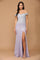Long Off Shoulder Formal Metallic Prom Dress