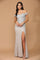 Long Off Shoulder Formal Metallic Prom Dress