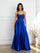 Prom Dresses A Line Long Formal Lace Applique Corset Prom Dress Royal