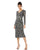 Cocktail Dresses Long Sleeve Sequins Midi Dress Charcoal