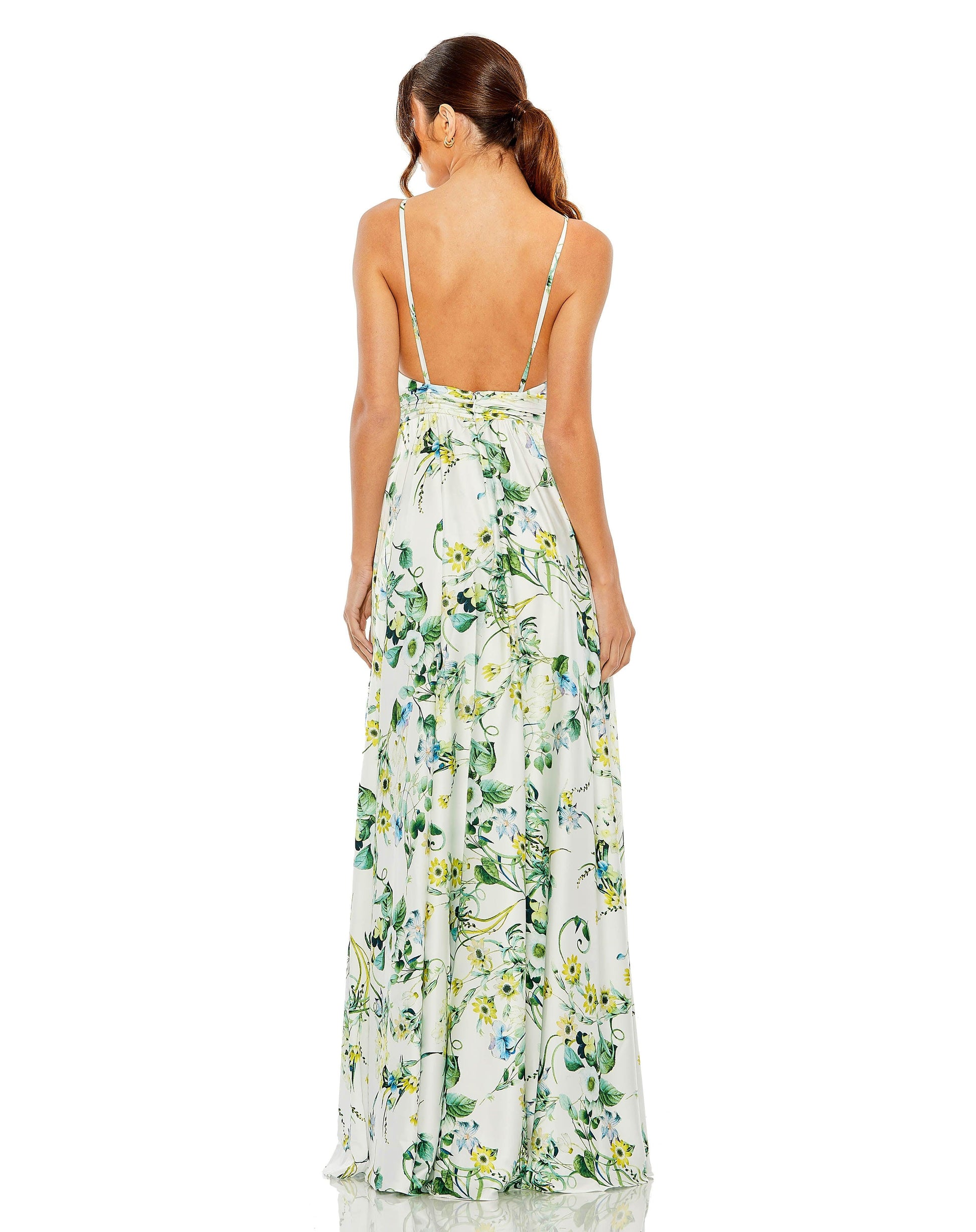 Prom Dresses Prom Long Formal Floral Print Dress White Multi