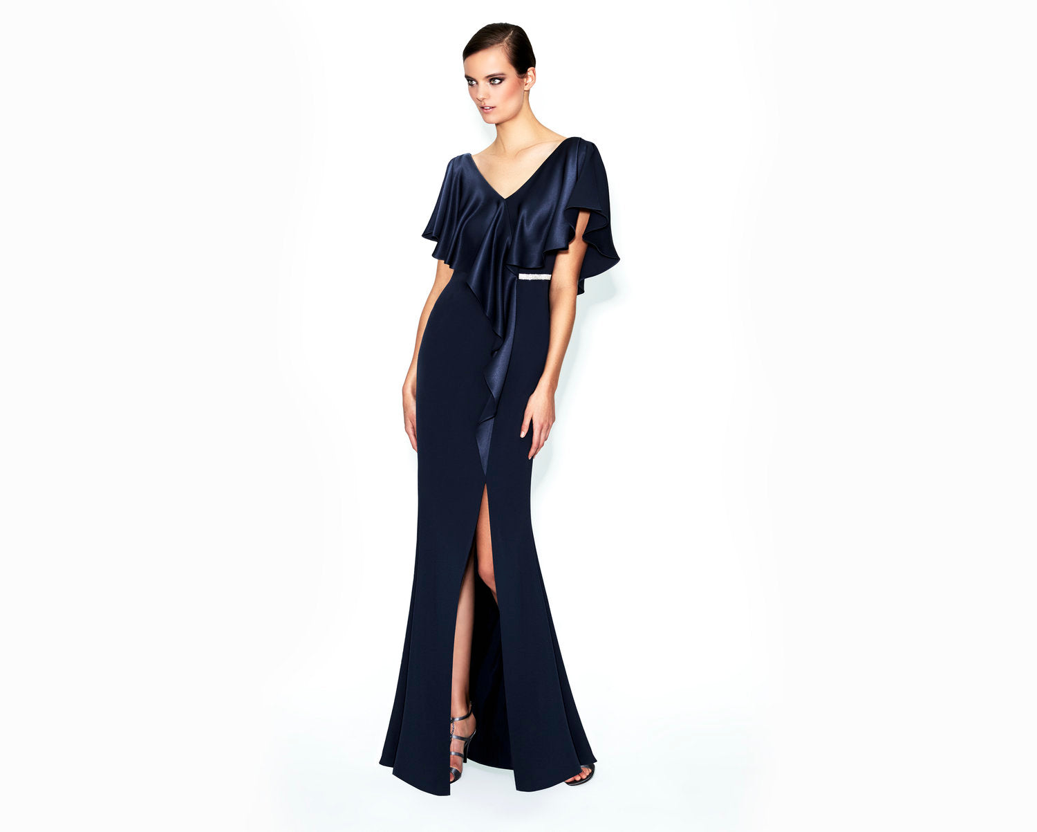 Mother of the Bride Dresses Beaded Long Slit Formal Mother of the Bride Dress Graphite