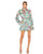 Cocktail Dresses Floral Long Sleeve Ruffle Cocktail Mini Dress Green Multi