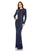 Prom Dresses Long Sleeve Fitted Beaded Formal Prom Dress Midnight