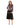 Cocktail Dresses Long Sleeve Floral A Line Cocktail Midi Dress Black Multi