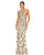 Formal Dresses Long Floral Beaded One Shoulder Dress Champagne Gold