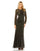 Formal Dresses Beaded Long Sleeve Formal Prom Dress Black Gold