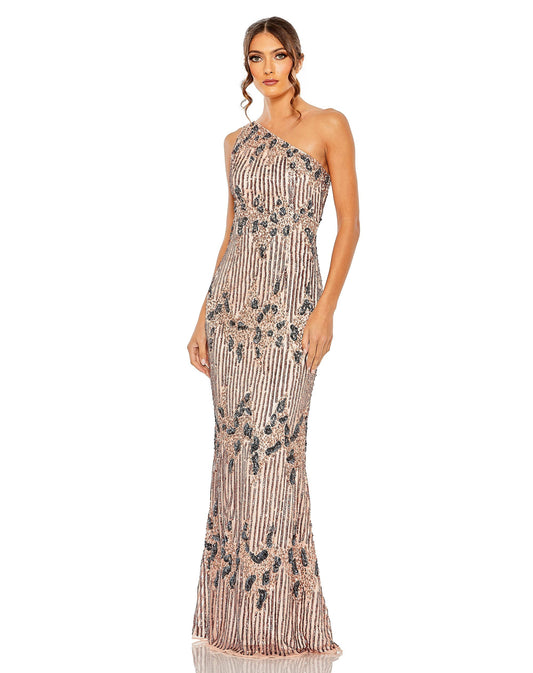 Formal Dresses Long One Shoulder Embellished Dress Apricot
