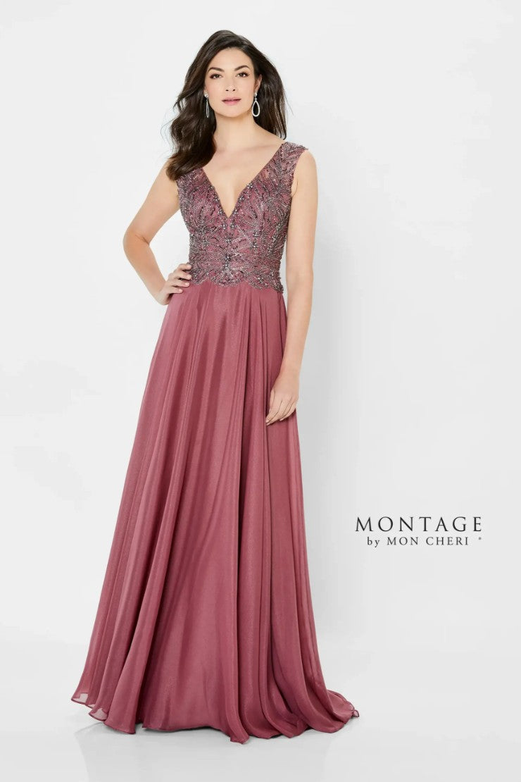 Formal Dresses Long Beaded A Line Formal Dress  Rosewood