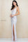 Prom Dresses Long Slit Formal Prom Sequin Dress Petal Silver