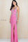 Prom Dresses Fitted Long Formal Slit Prom Dress Strawberry Silver