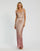 Formal Dresses Fitted Long Formal Fringe Dress Pink Ombre