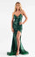Prom Dresses Long High Slit Formal Prom Sequin Dress Hunter