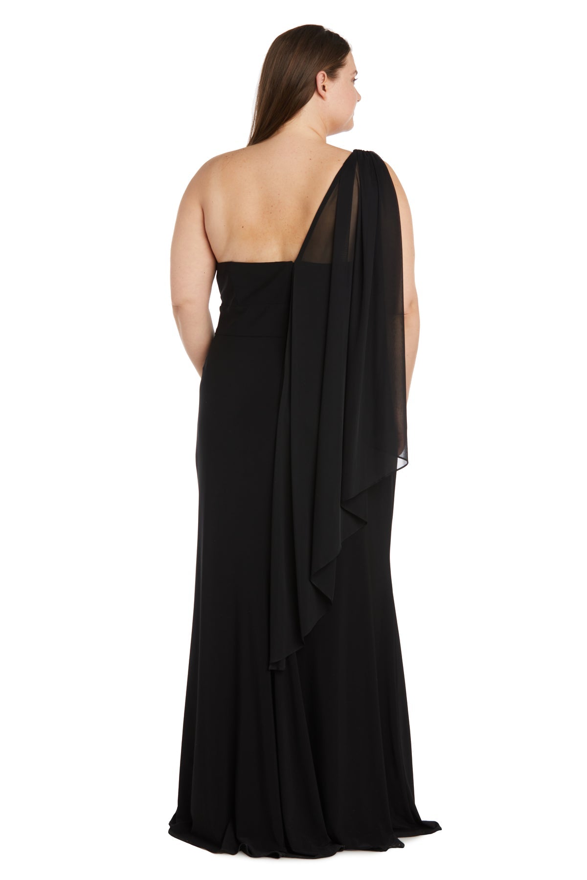 Plus Size Dresses Overlay Long Fitted Formal Prom Plus Size Dress  Black