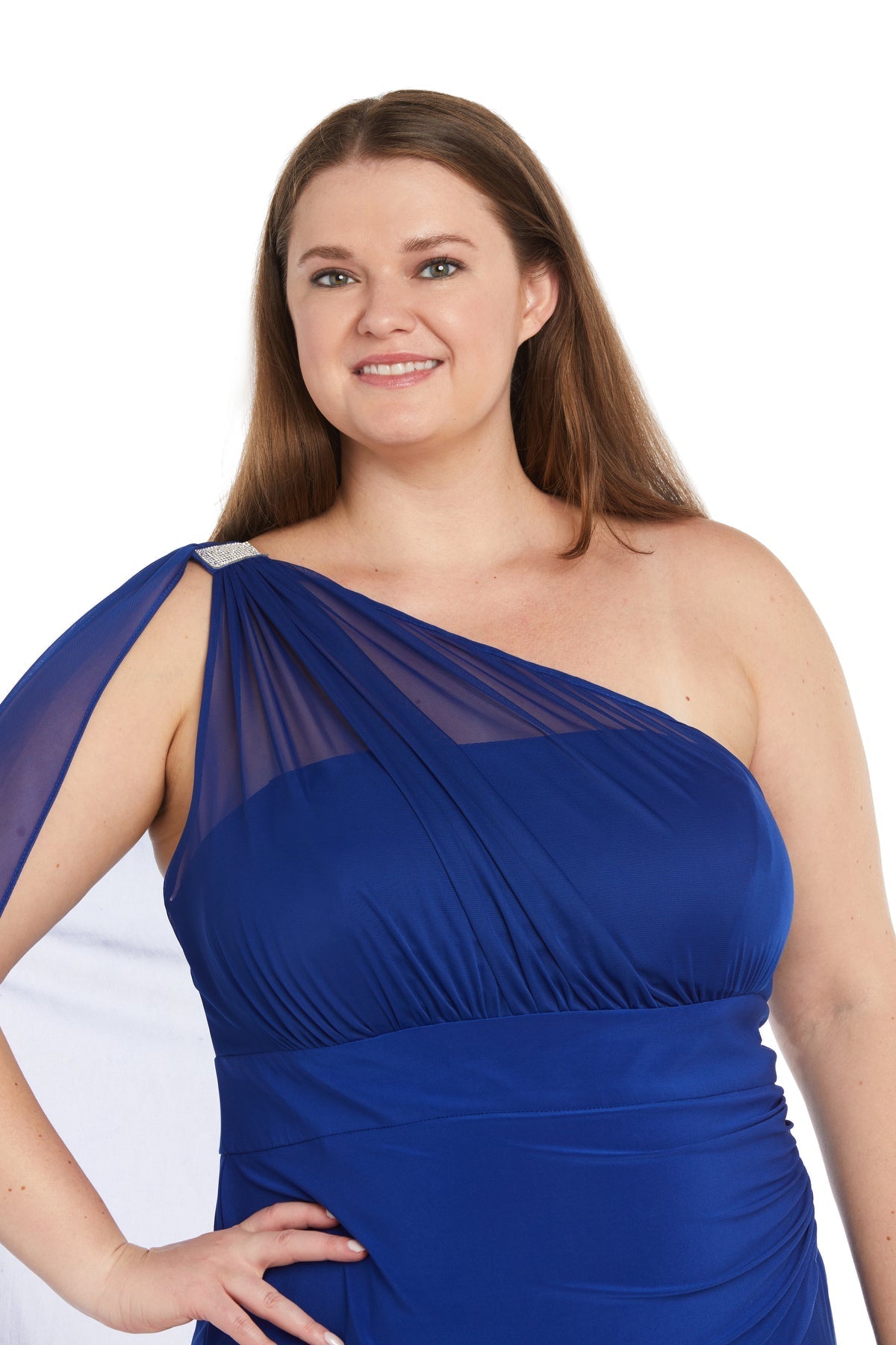 Plus Size Dresses Overlay Long Fitted Formal Prom Plus Size Dress  Royal
