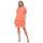 Cocktail Dresses Tiered Chiffon Rhinestone Keyhole Flutter Short Sleeve Dress Coral