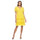 Cocktail Dresses Tiered Chiffon Rhinestone Keyhole Flutter Short Sleeve Dress Yellow