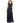 Formal Dresses Long Pleated Metallic Waist Shirring Dress Navy