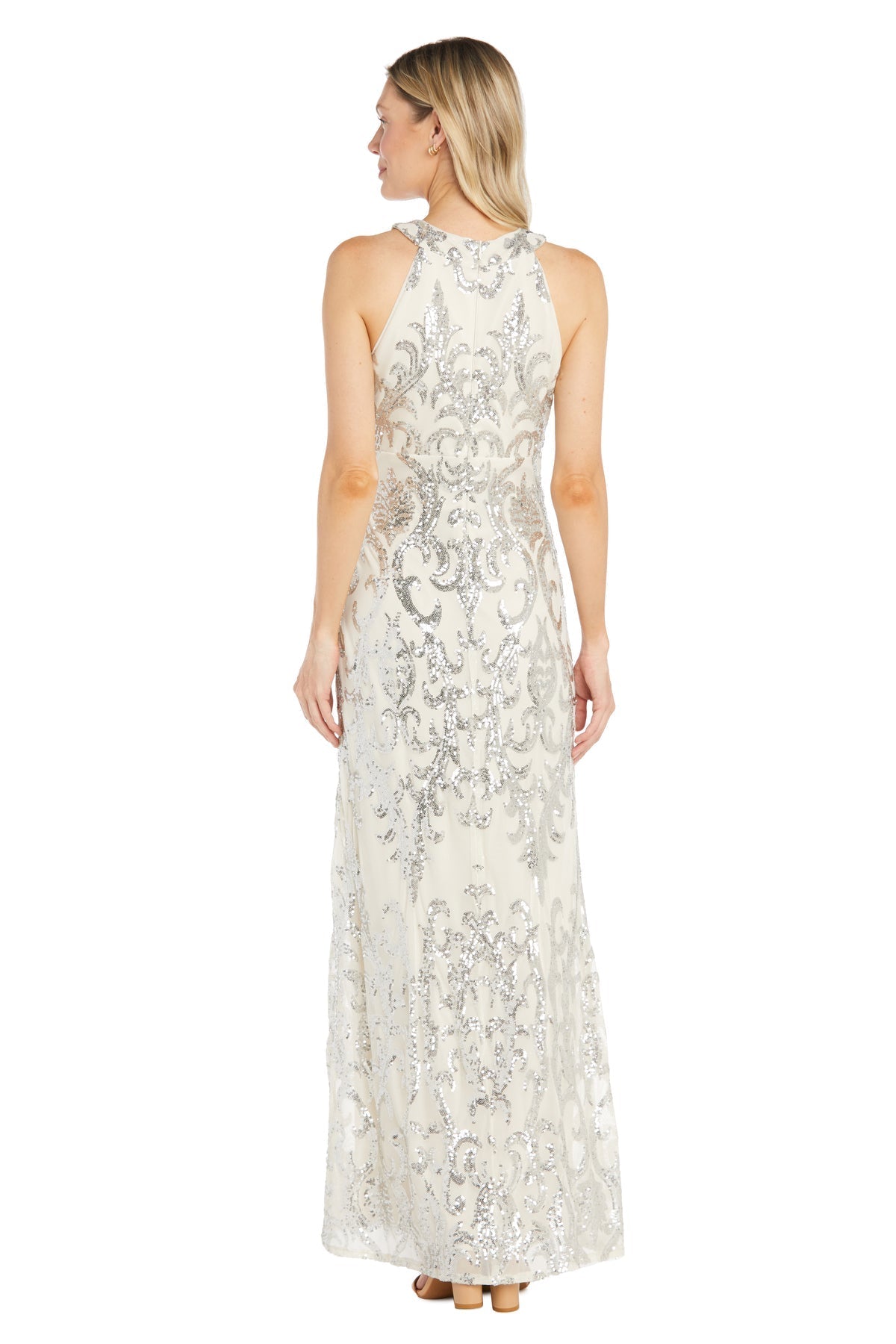 Formal Dresses Sequin Long Formal Dress Ivory/Silver