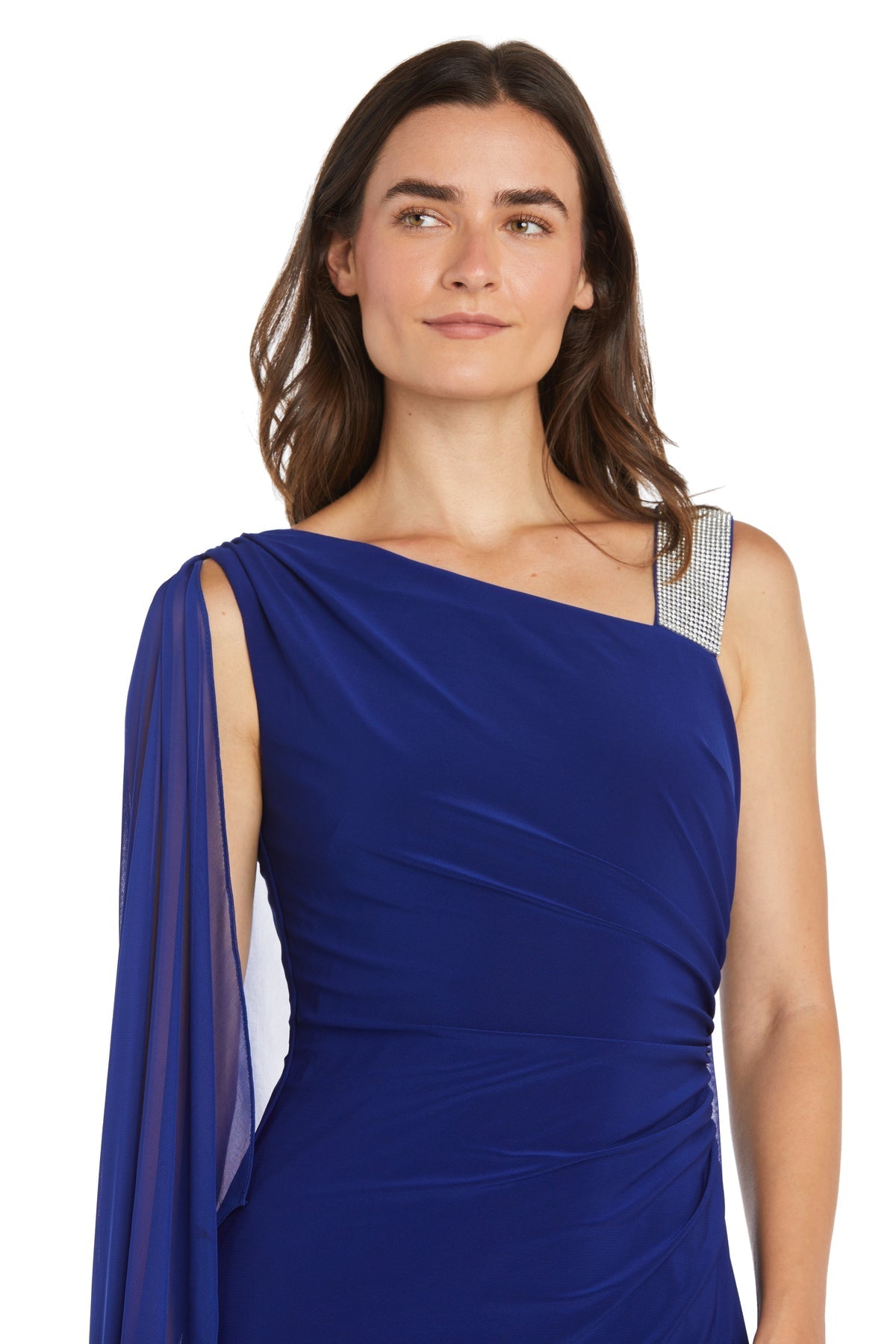 Prom Dresses Long Fitted High Slit Formal Prom Dress Electric Blue