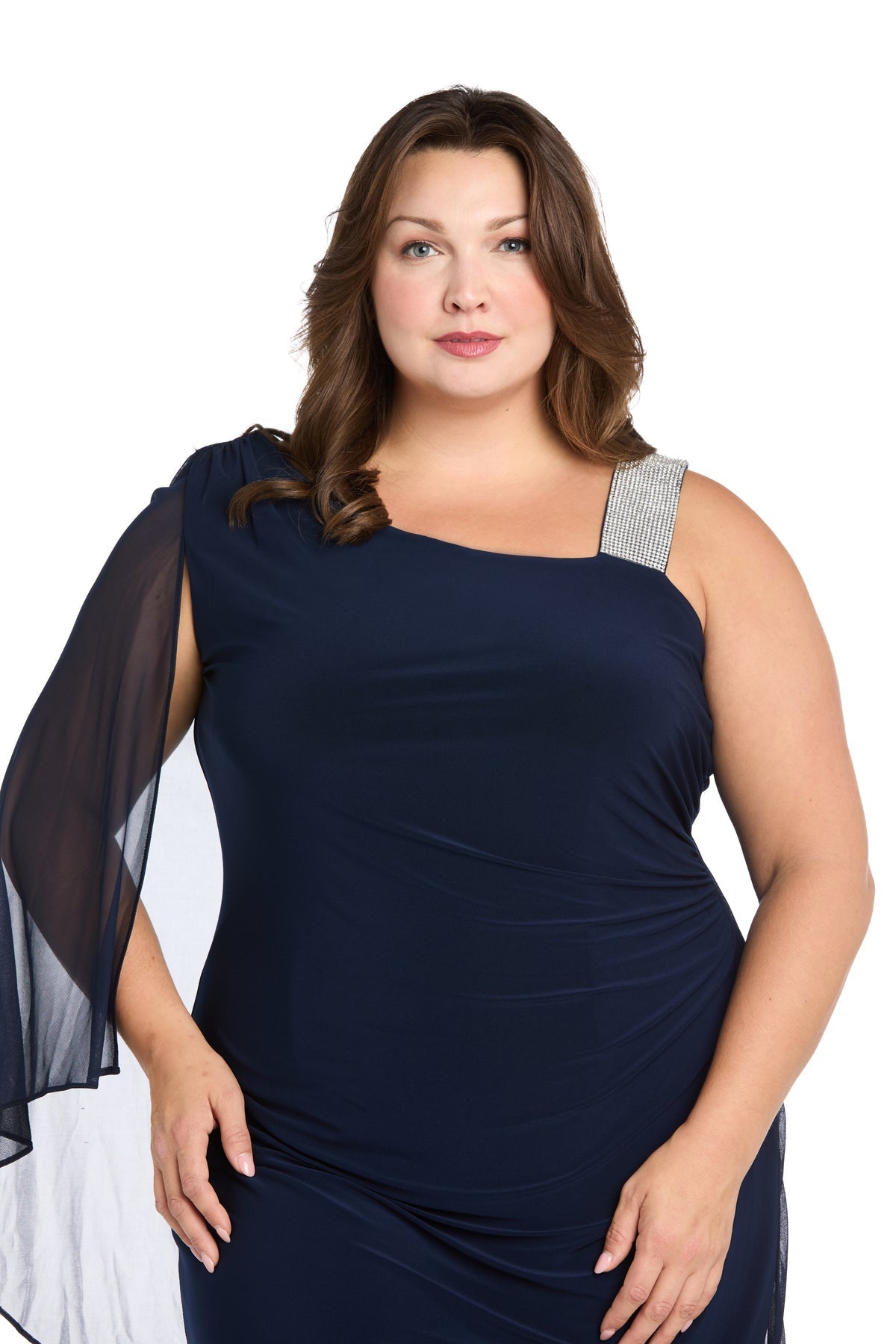 Plus Size Dresses Plus Size Short Cape Cocktail Dress Navy