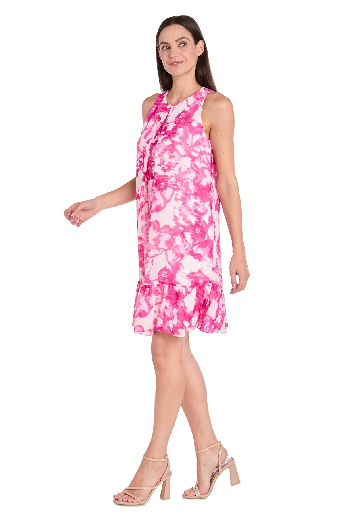 Cocktail Dresses Printed Short Petite Cocktail Dress Pink/White