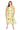Plus Size Dresses Plus Size Printed Cocktail Midi Length Dress Yellow/Green/White